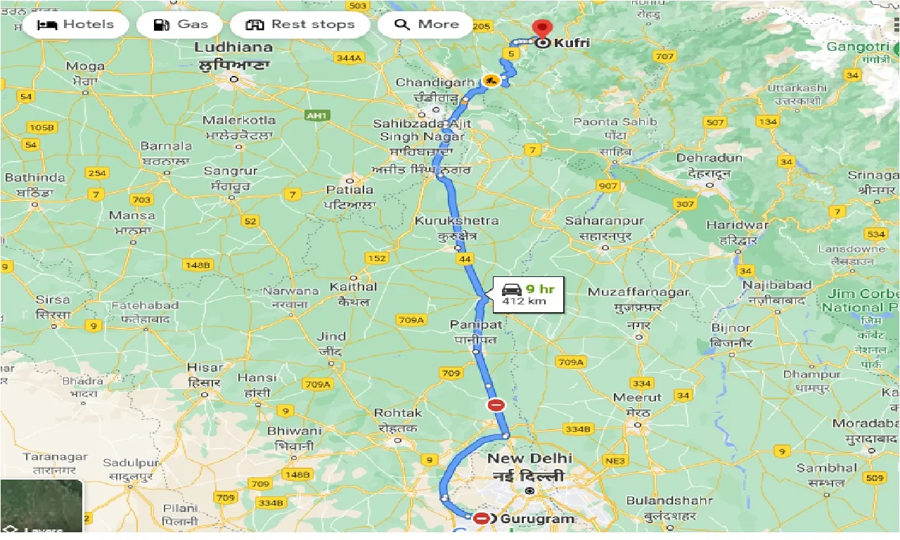 gurgaon-to-kufri-taxi