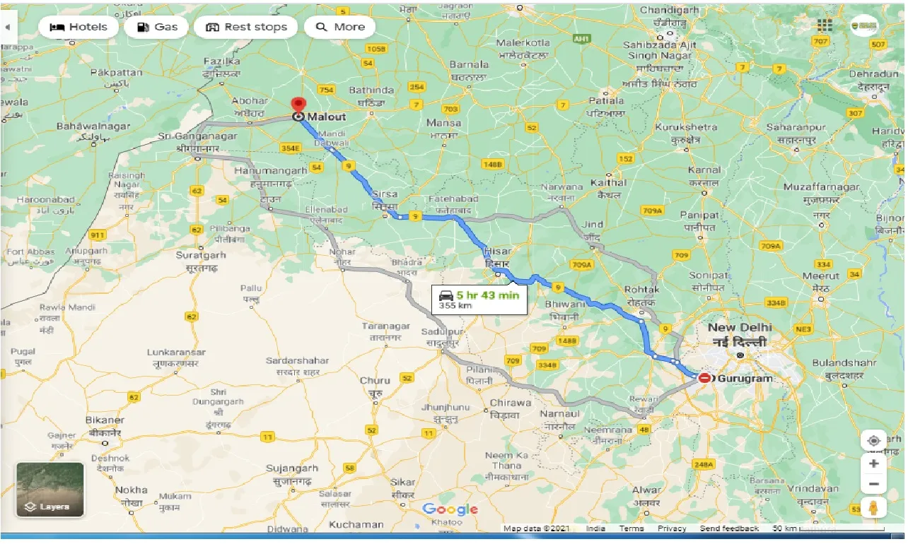 gurgaon-to-malout-one-way
