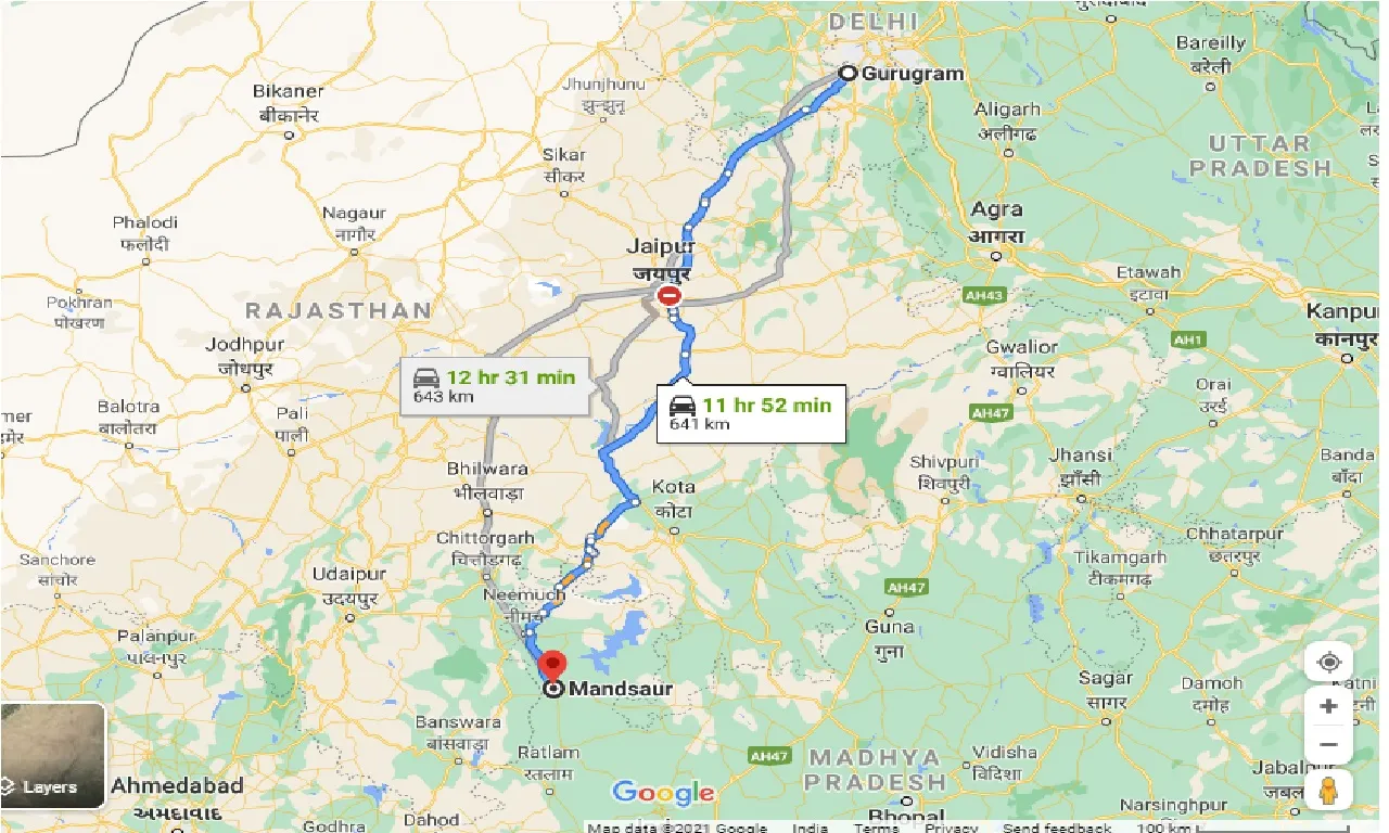 gurgaon-to-mandsaur-one-way