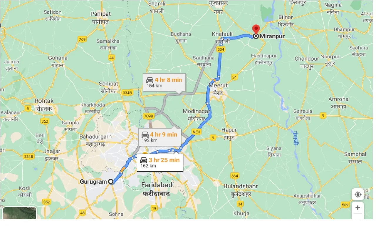 gurgaon-to-miranpur-taxi