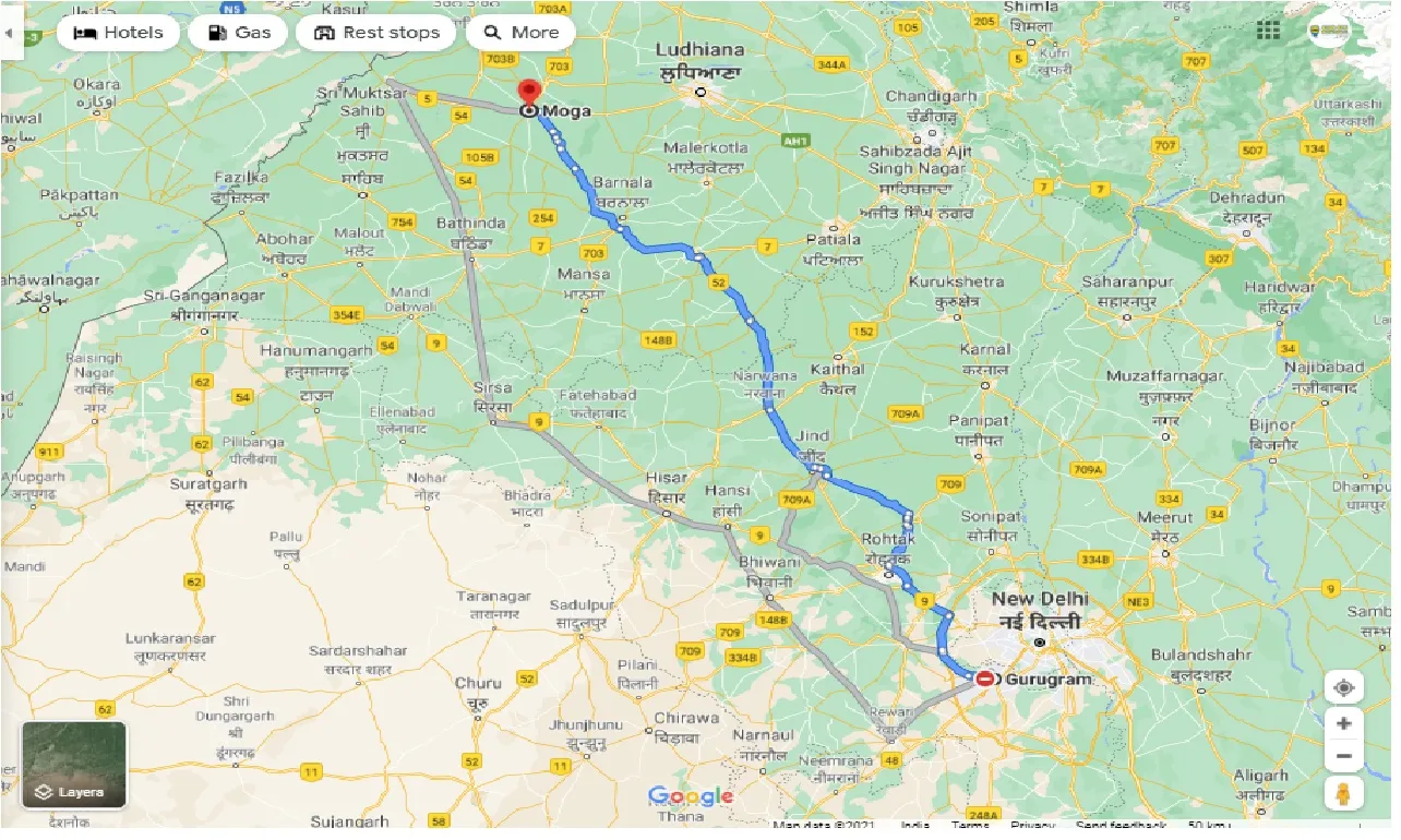 gurgaon-to-moga-one-way