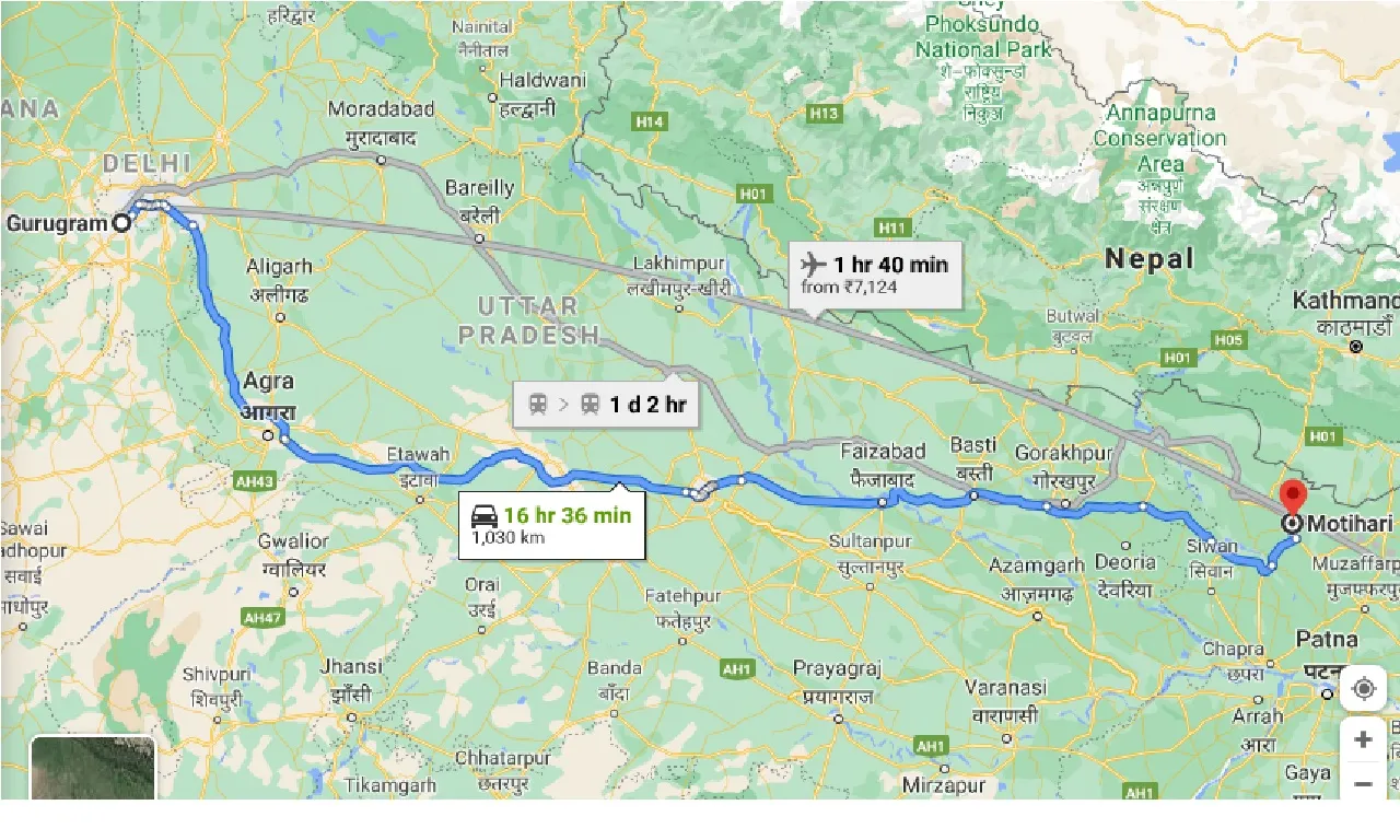 gurgaon-to-motihari-one-way