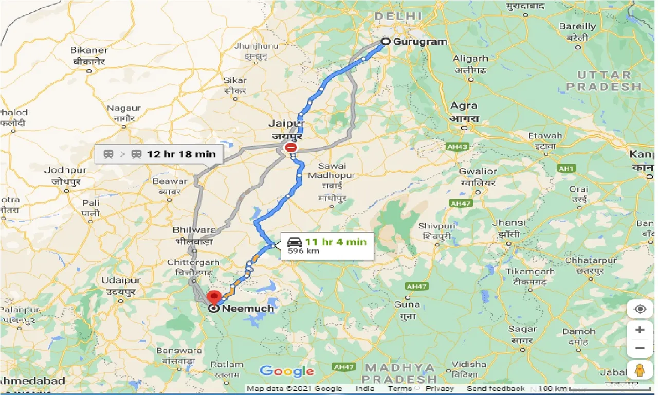 gurgaon-to-neemuch-one-way