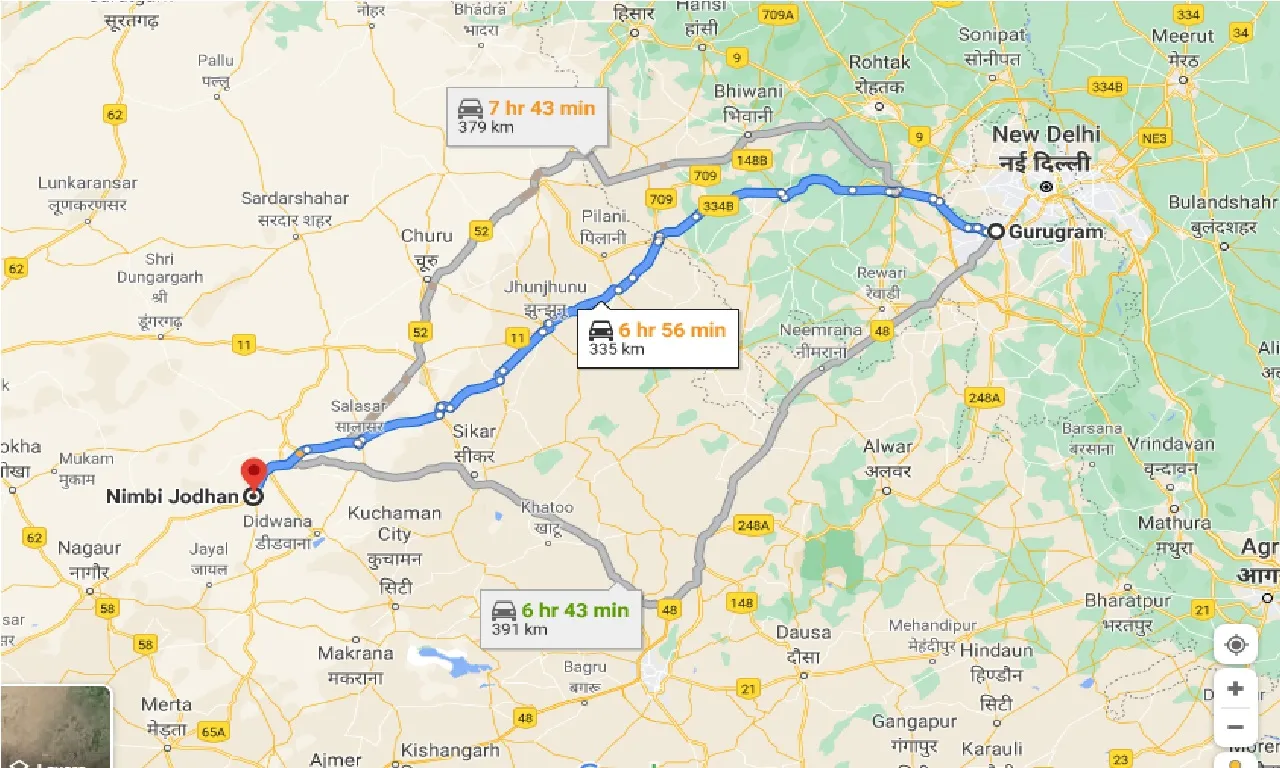 gurgaon-to-nimbi-jodhan-one-way