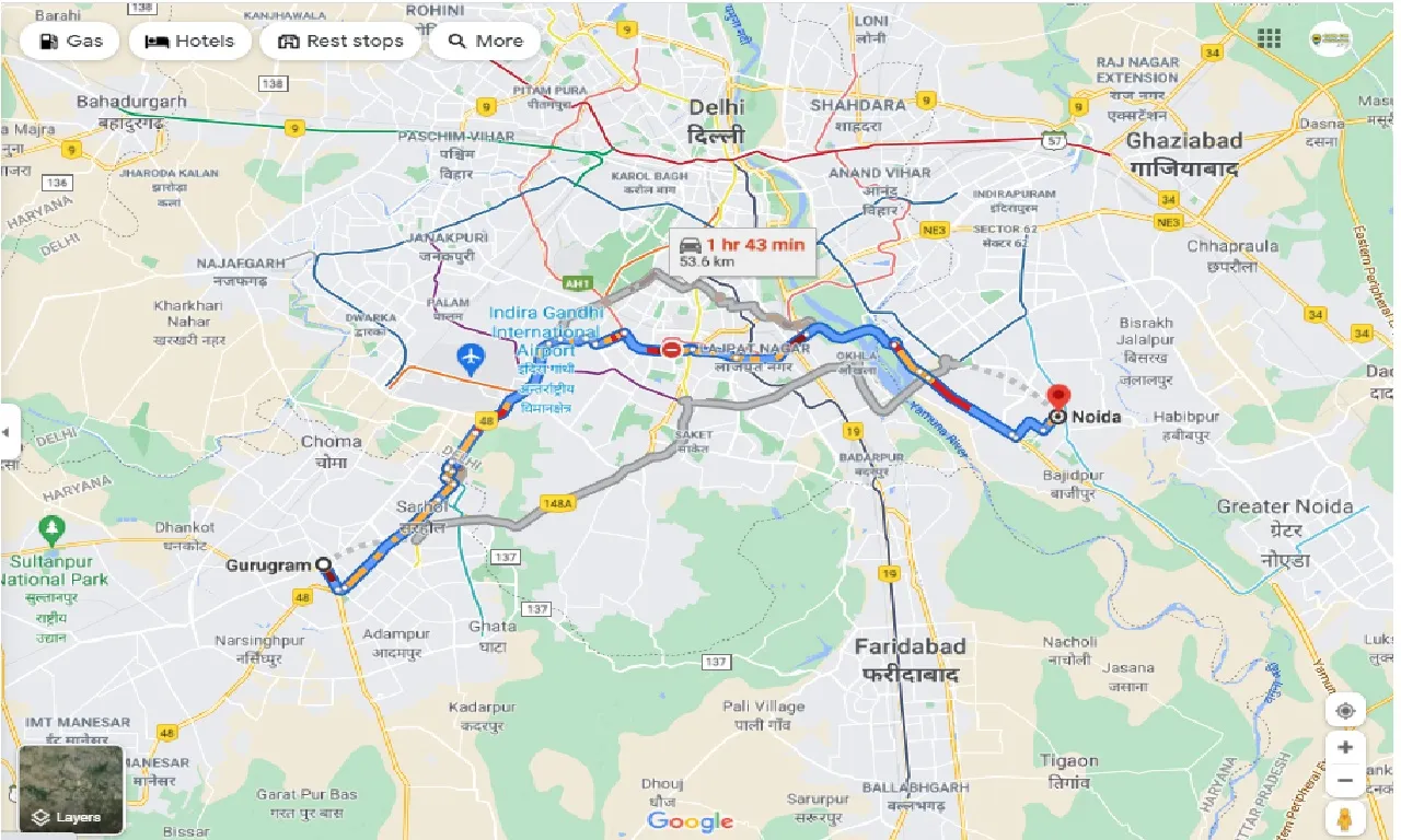 gurgaon-to-noida-one-way