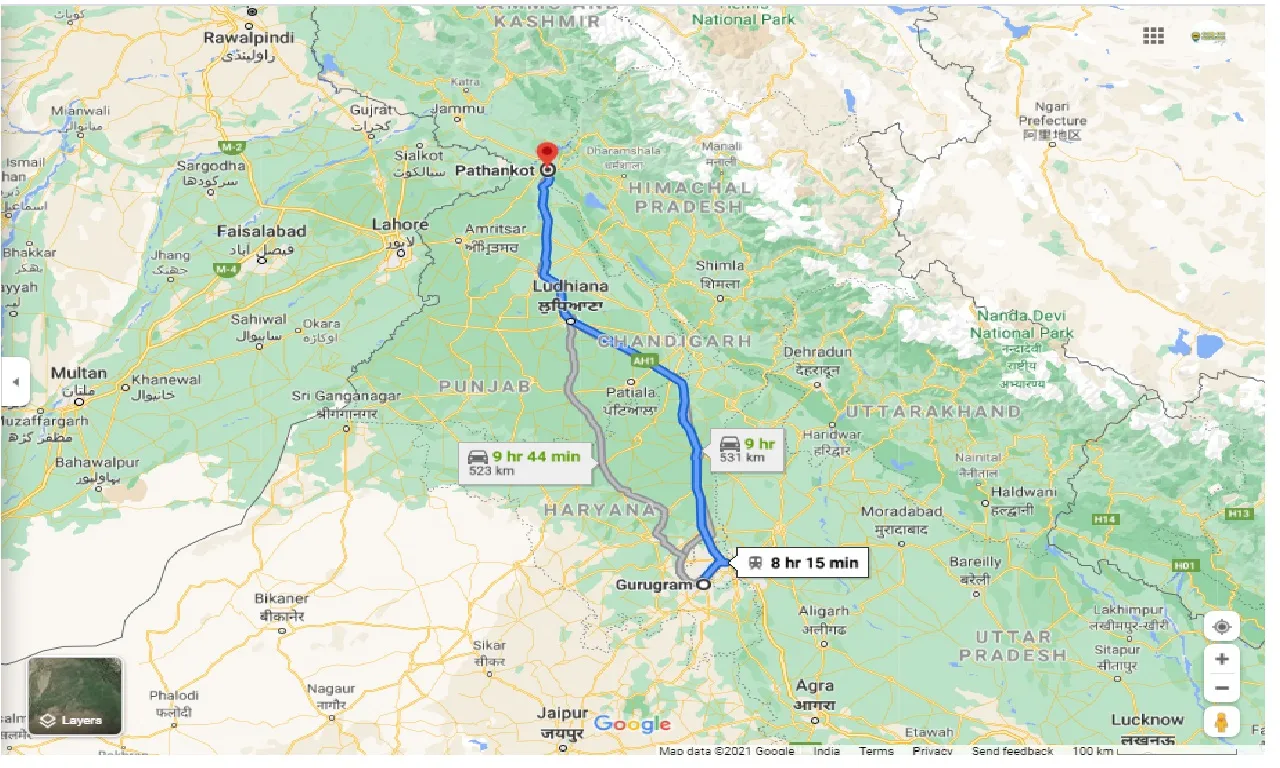 gurgaon-to-pathankot-round-trip