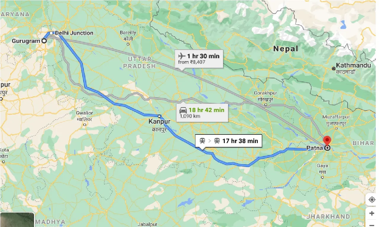 gurgaon-to-patna-taxi