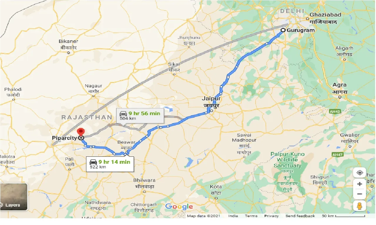 gurgaon-to-piparcity-one-way