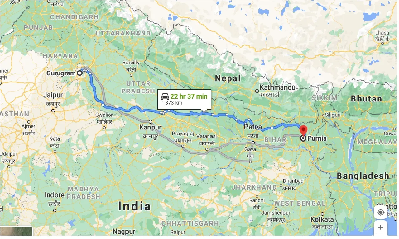 gurgaon-to-purnia-one-way