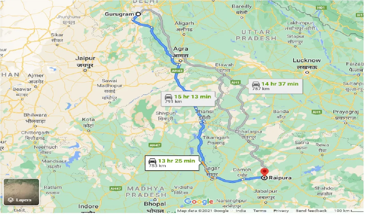 gurgaon-to-raipura-one-way