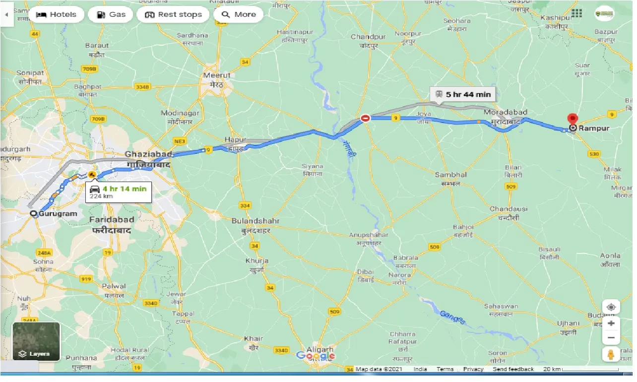 gurgaon-to-rampur-round-trip