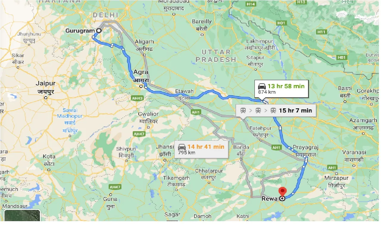 gurgaon-to-rewa-one-way