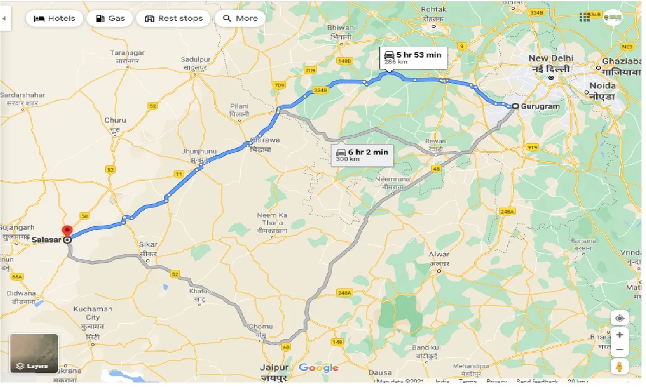 gurgaon-to-salasar-round-trip