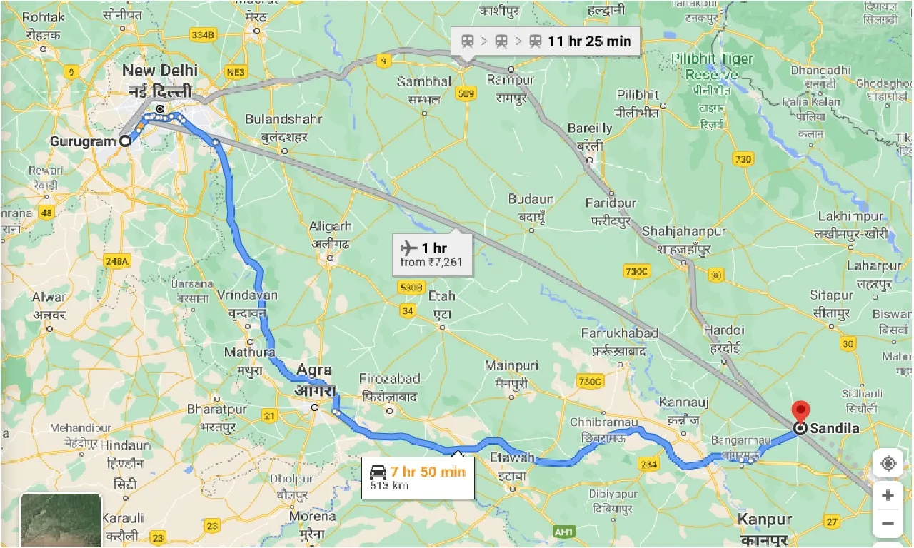 gurgaon-to-sandila-one-way