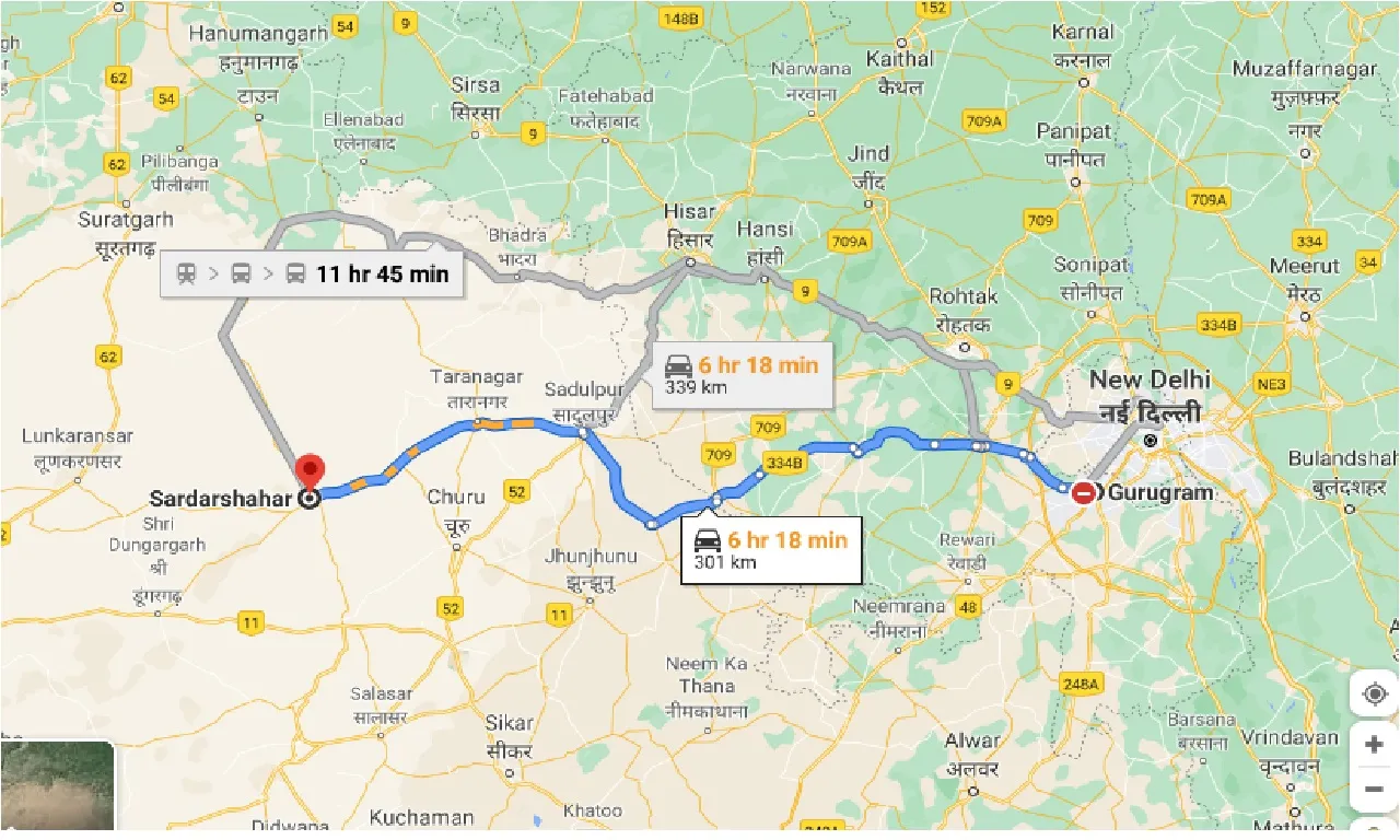 gurgaon-to-sardarshahar-one-way