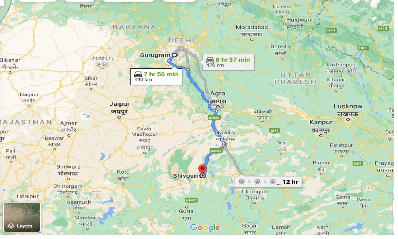 gurgaon-to-shivpuri-taxi