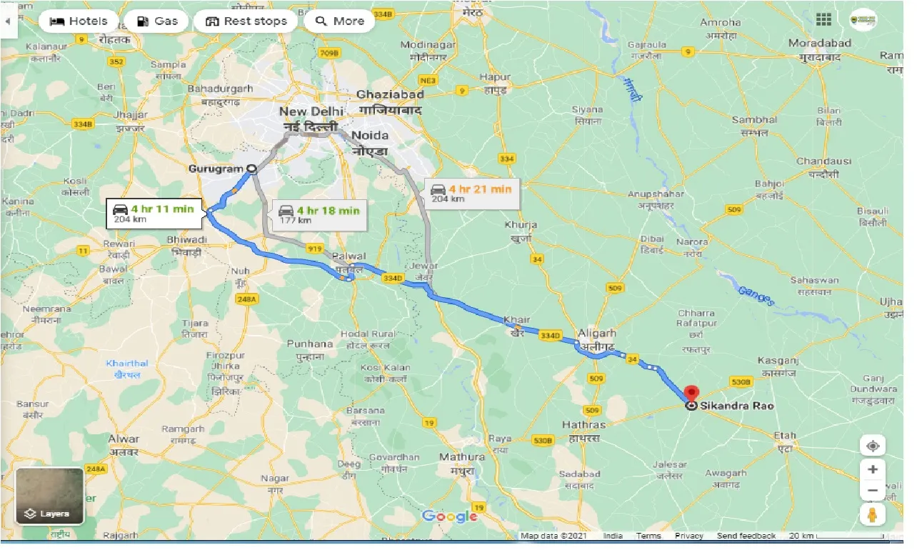 gurgaon-to-sikandra-rao-round-trip