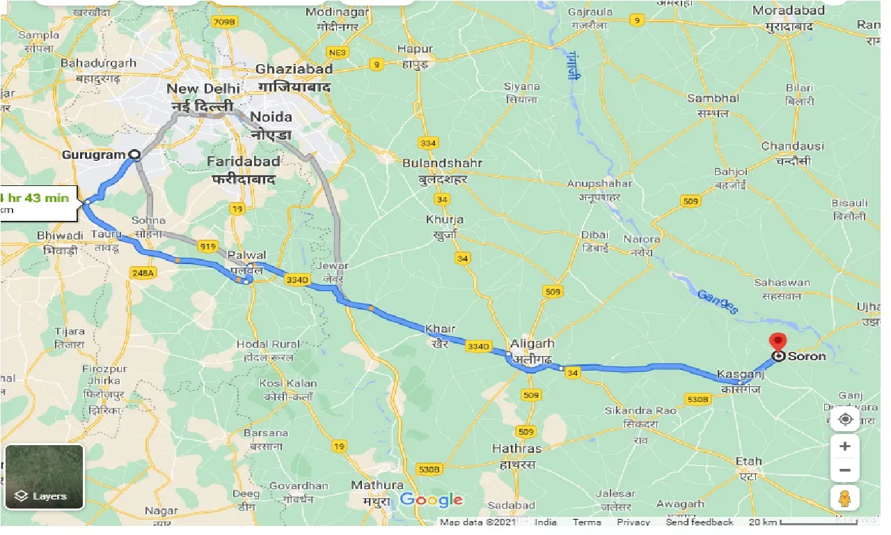 gurgaon-to-soron-one-way