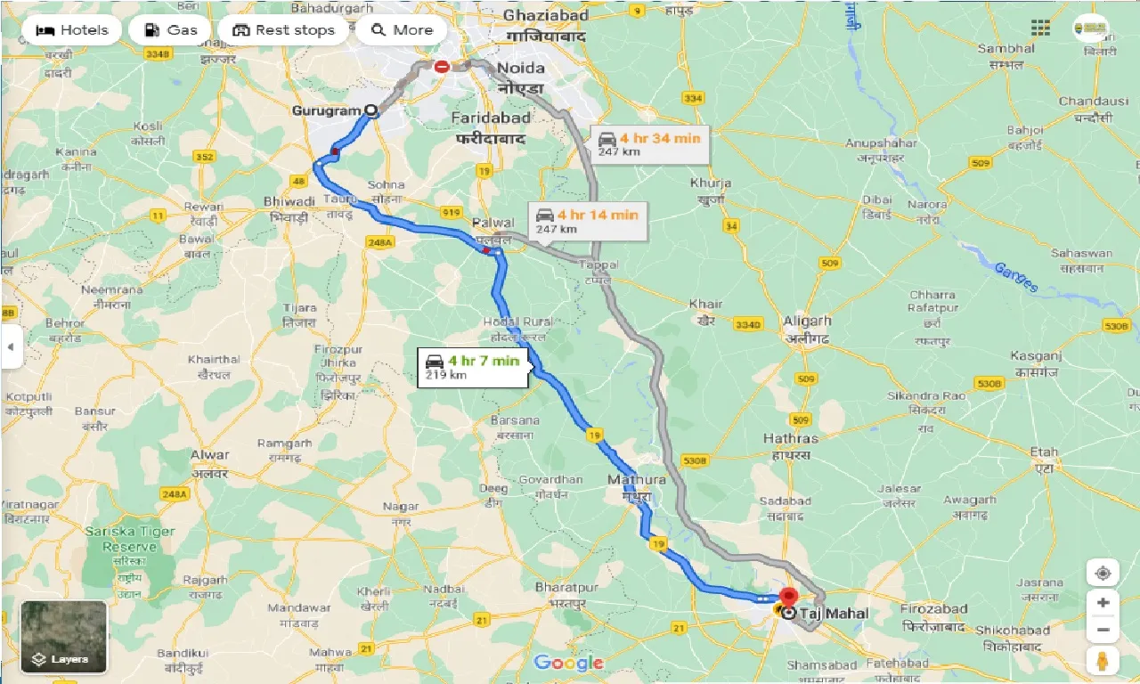 gurgaon-to-taj-mahal-one-way
