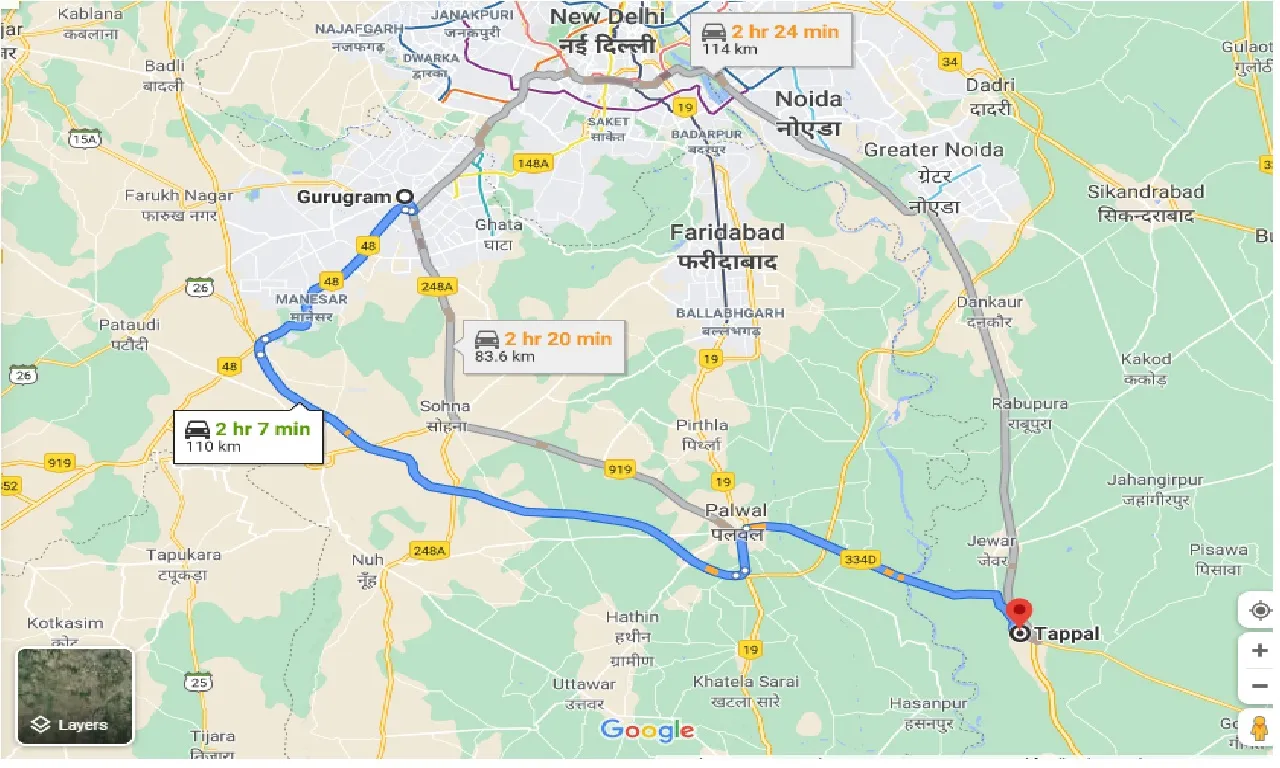 gurgaon-to-tappal-one-way