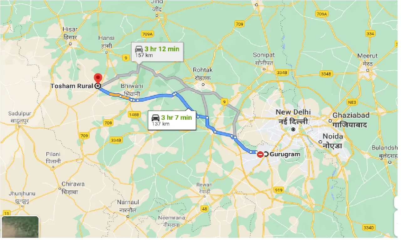 gurgaon-to-tosham-rural-one-way
