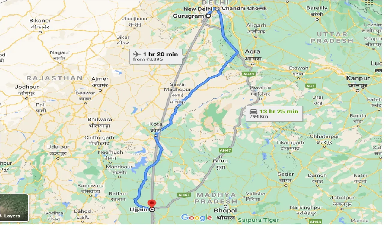 gurgaon-to-ujjain-taxi