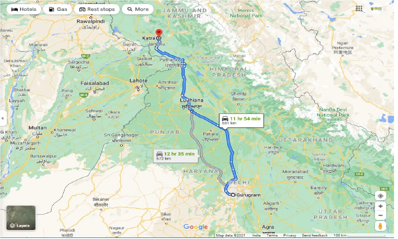 gurgaon-to-vaishno-devi-temple-one-way