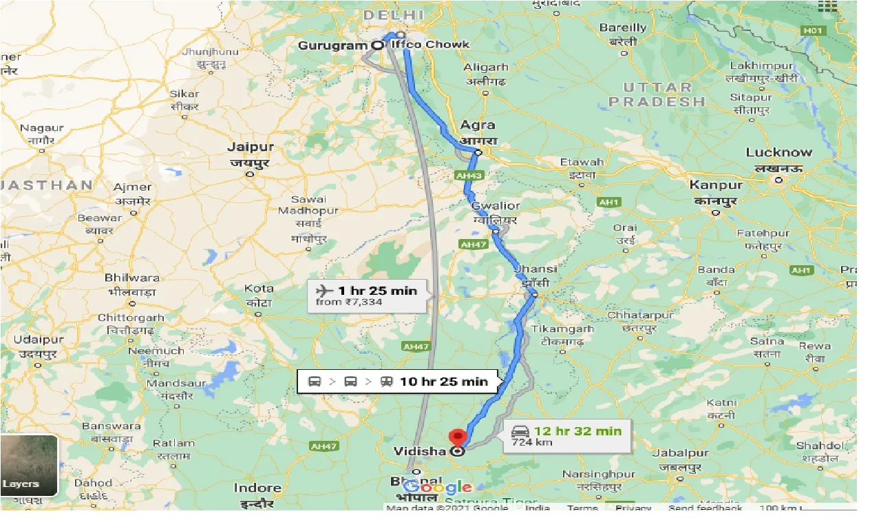 gurgaon-to-vidisha-one-way