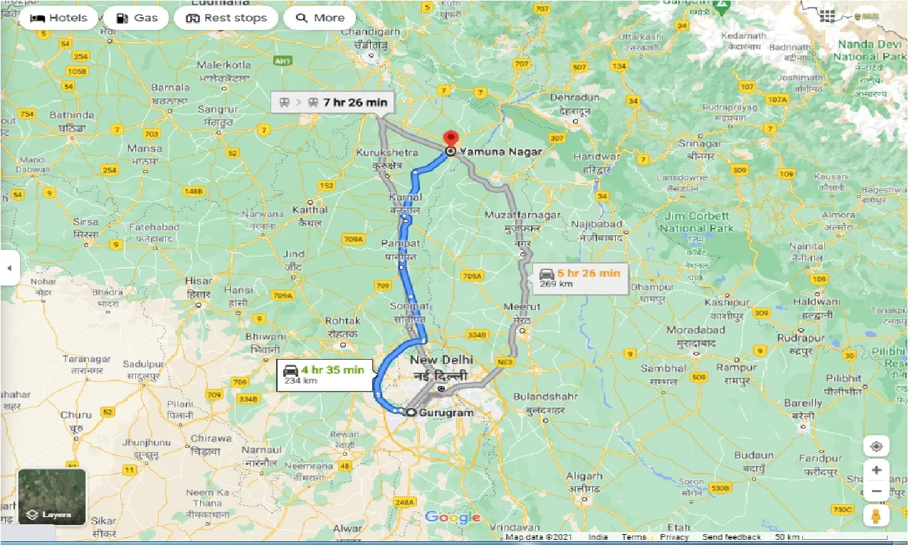 gurgaon-to-yamunanagar-round-trip