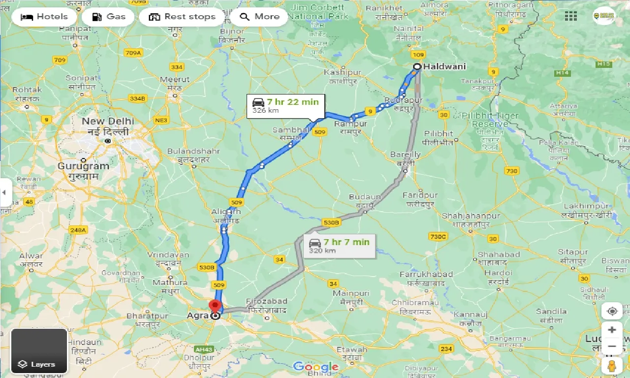 haldwani-to-agra-one-way