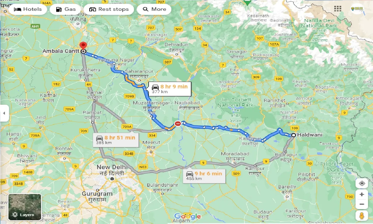 haldwani-to-ambala-cantt-one-way