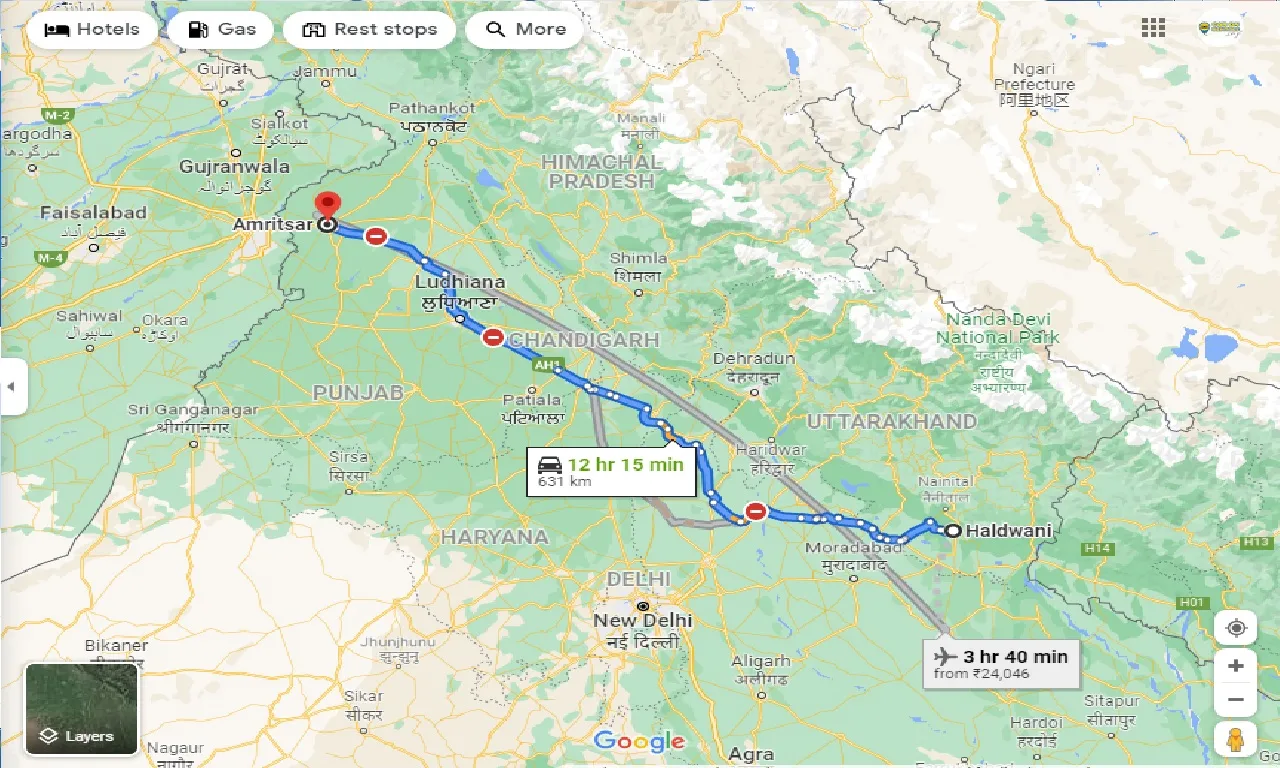 haldwani-to-amritsar-taxi