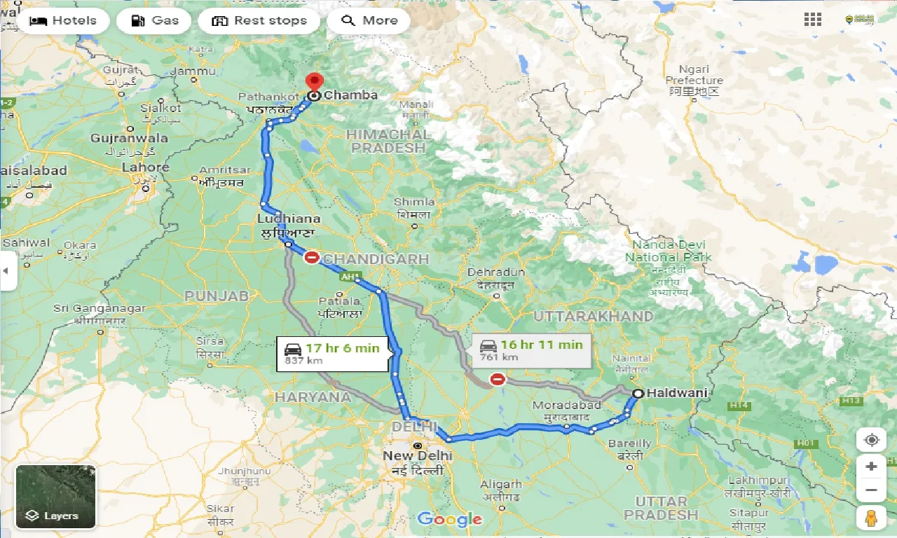 haldwani-to-chamba-taxi