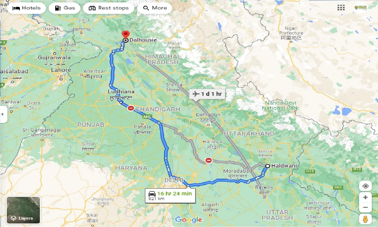 haldwani-to-dalhousie-taxi
