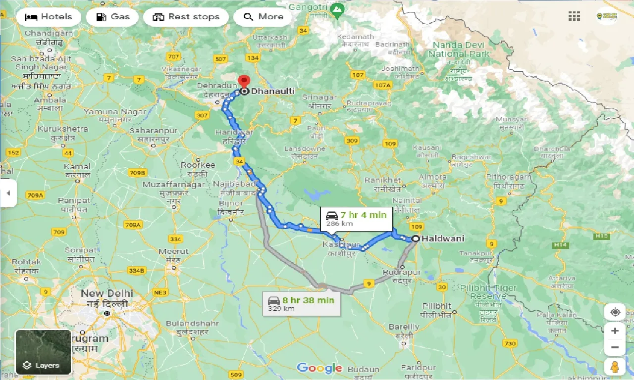 haldwani-to-dhanaulti-taxi