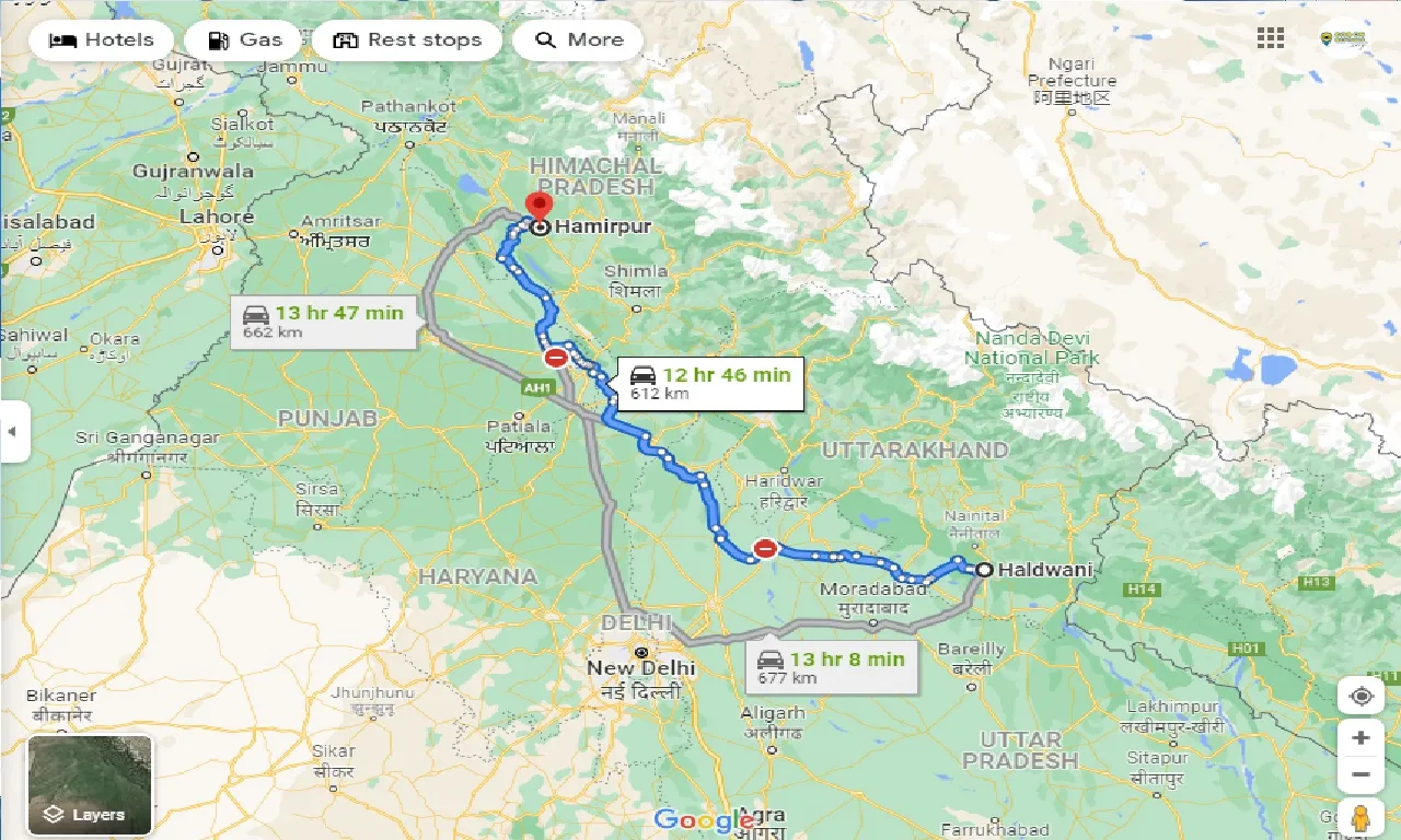 haldwani-to-hamirpur-taxi