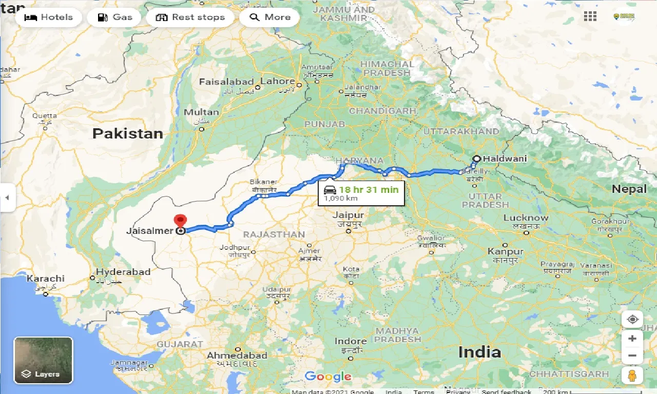 haldwani-to-jaisalmer-taxi