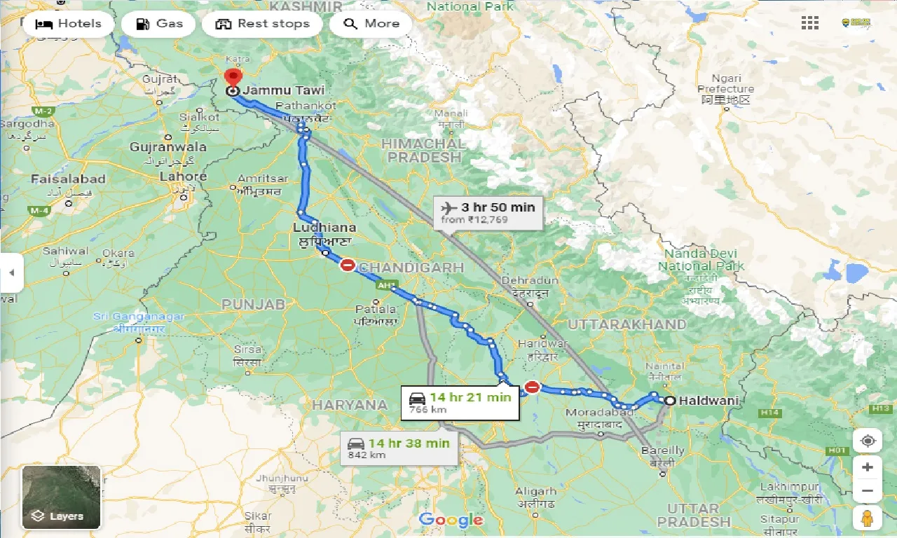 haldwani-to-jammu-tawi-one-way