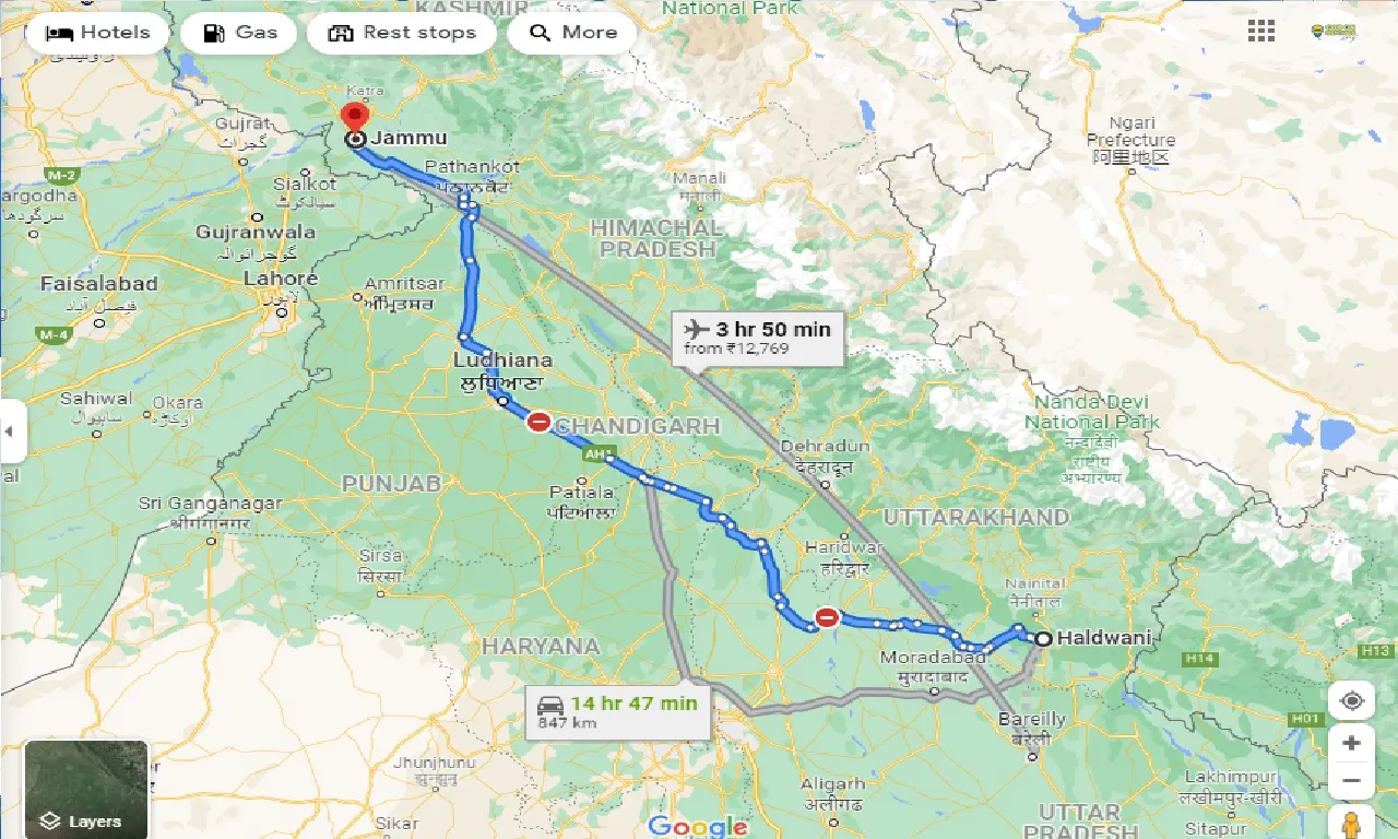 haldwani-to-jammu-taxi