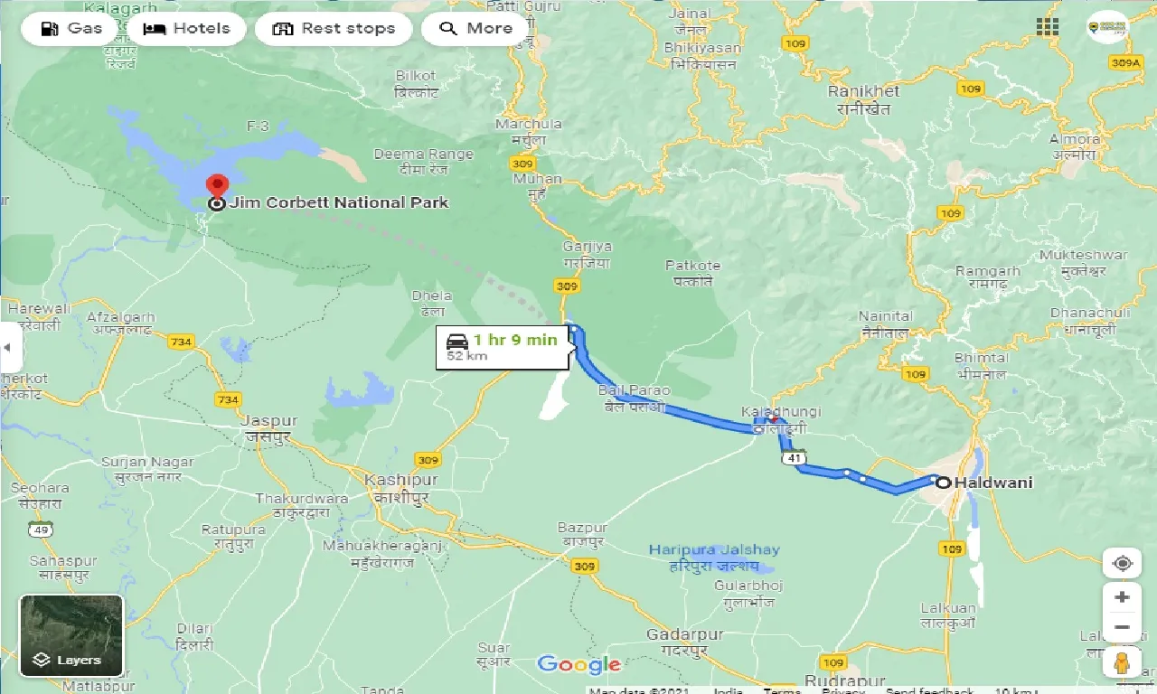 haldwani-to-jim-corbett-national-park-one-way
