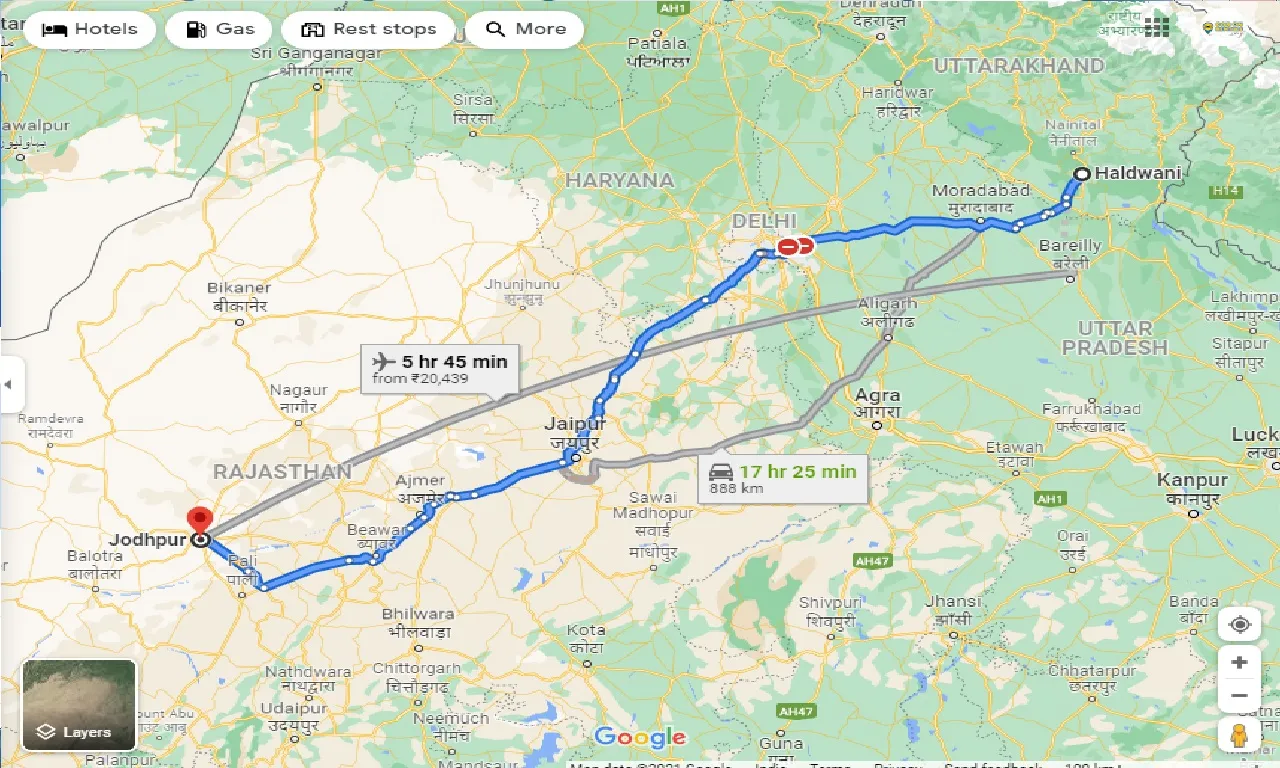 haldwani-to-jodhpur-one-way