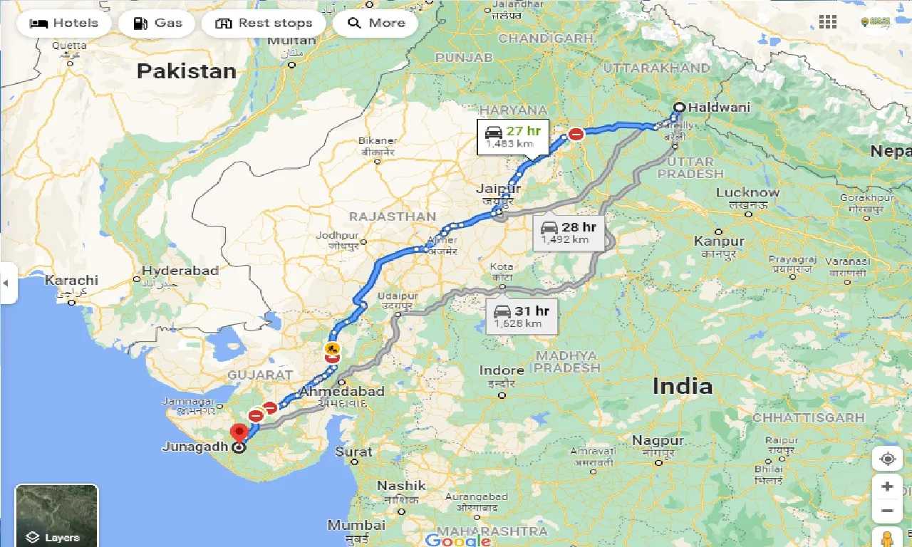 haldwani-to-junagadh-taxi