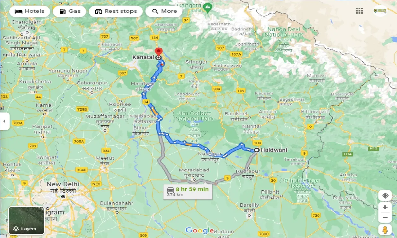 haldwani-to-kanatal-taxi