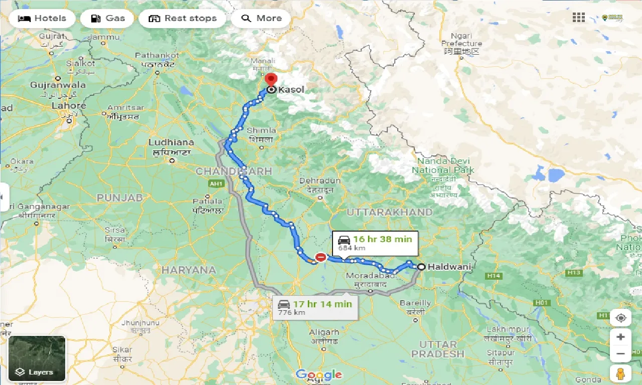 haldwani-to-kasol-one-way
