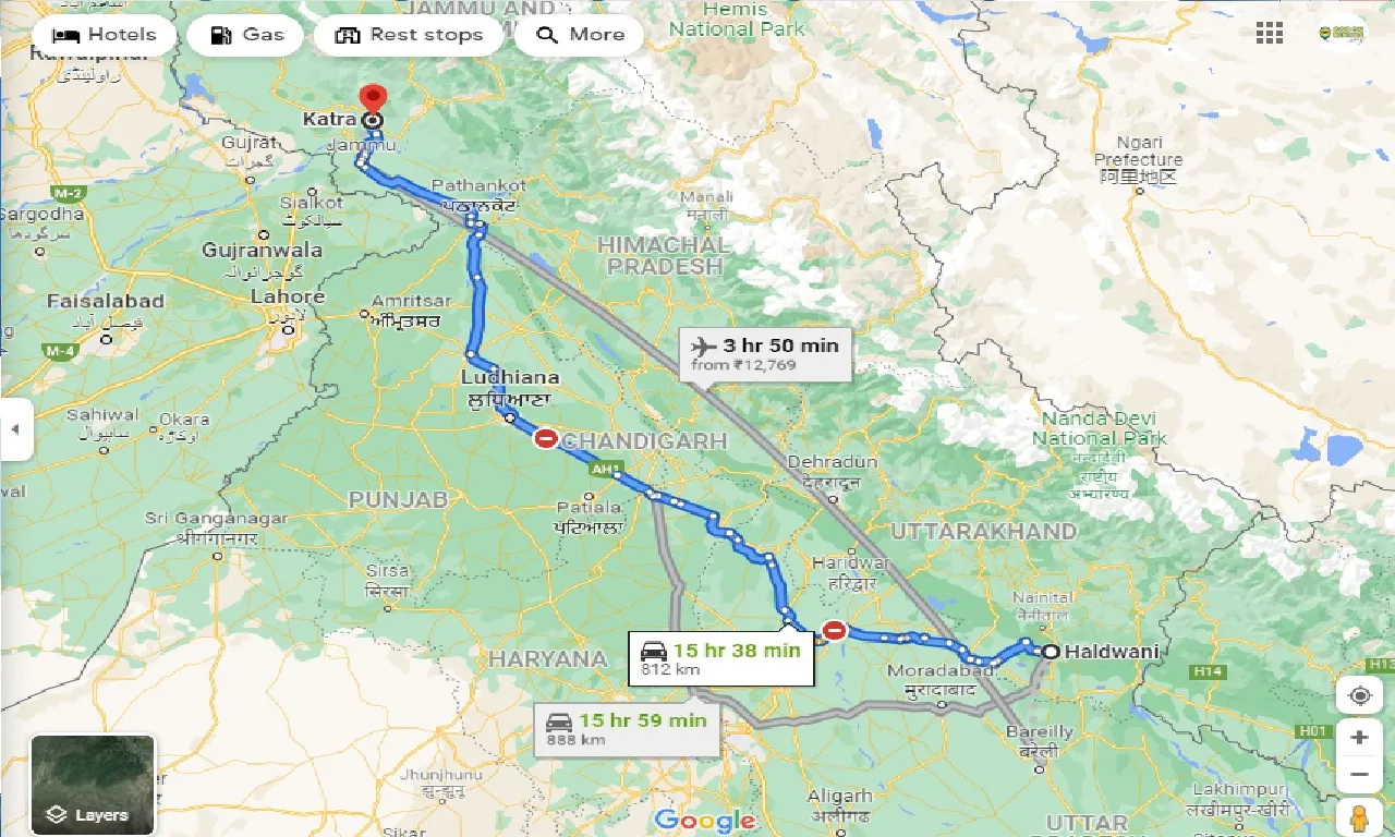 haldwani-to-katra-taxi