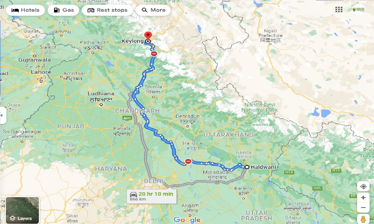 haldwani-to-keylong-taxi
