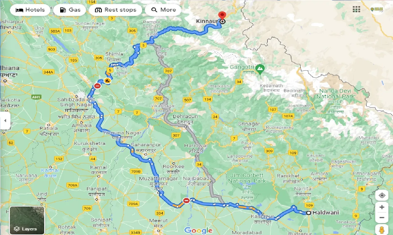 haldwani-to-kinnaur-one-way