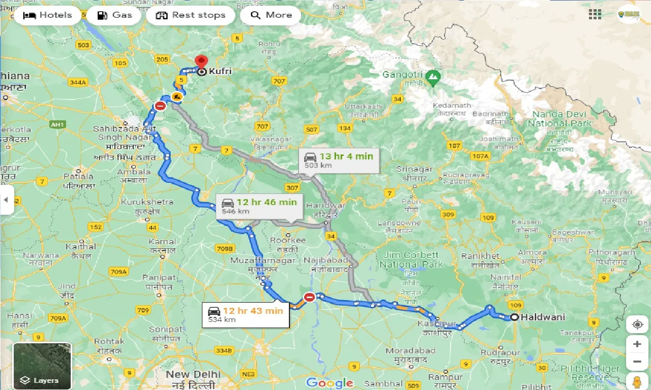 haldwani-to-kufri-taxi