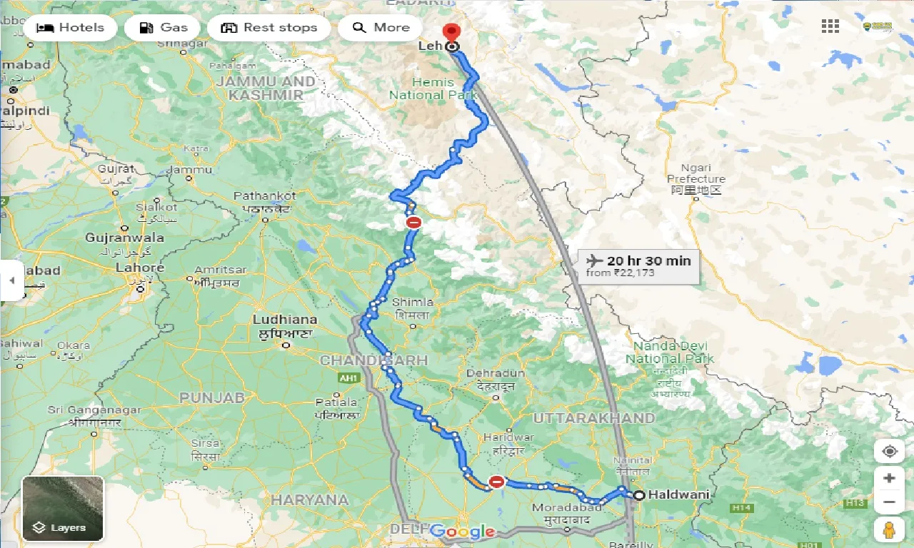 haldwani-to-leh-taxi