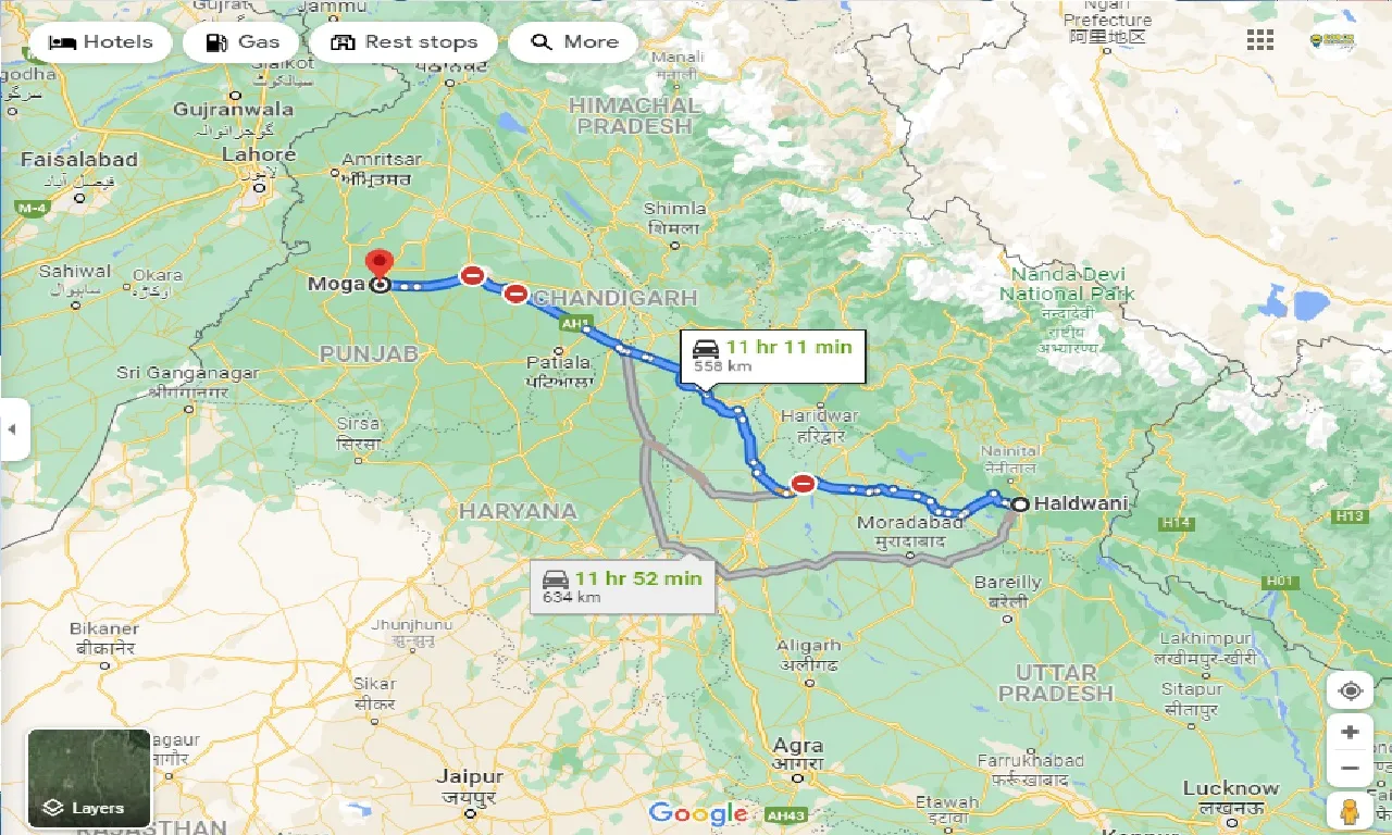 haldwani-to-moga-taxi